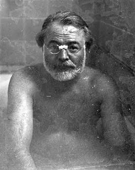 Ernest Hemingway takes a Bath