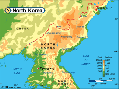 North Korea is about the size of Pennsylvania